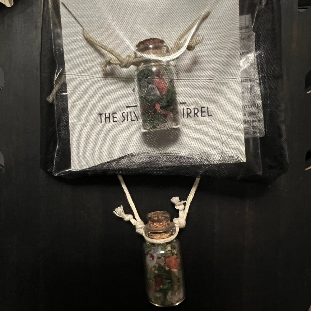 Green and Pink Pendant Necklace spell jar (qty of 1)